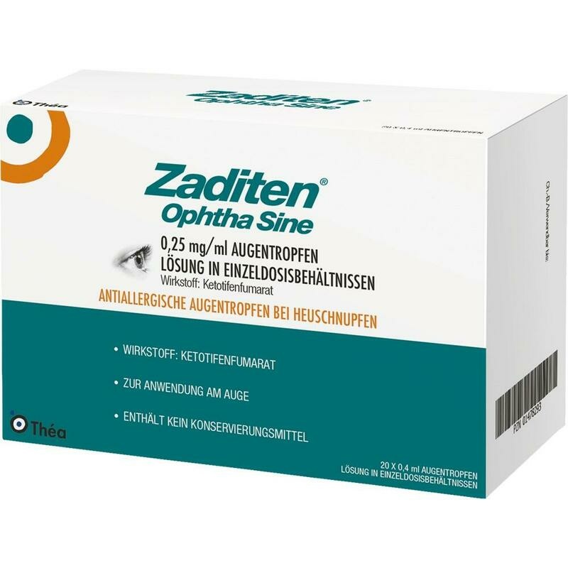 ZADITEN ophtha sine 0,25 mg/ml Augentr.Einzeldos.
