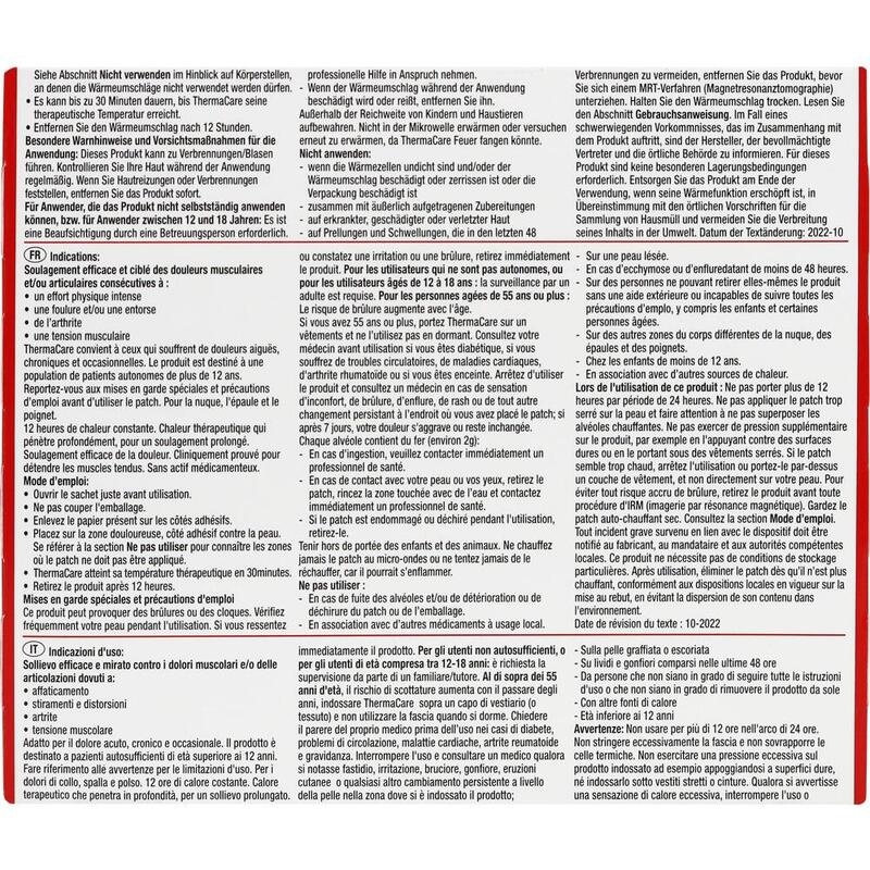 THERMACARE Nacken/Schulter Auflagen z.Schmerzlind.