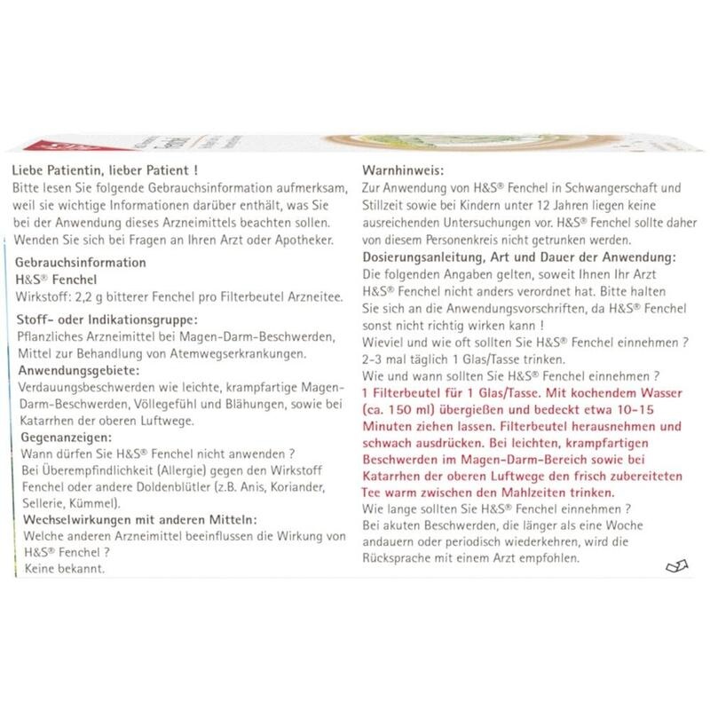 H&S Fencheltee ungemischt Filterbeutel