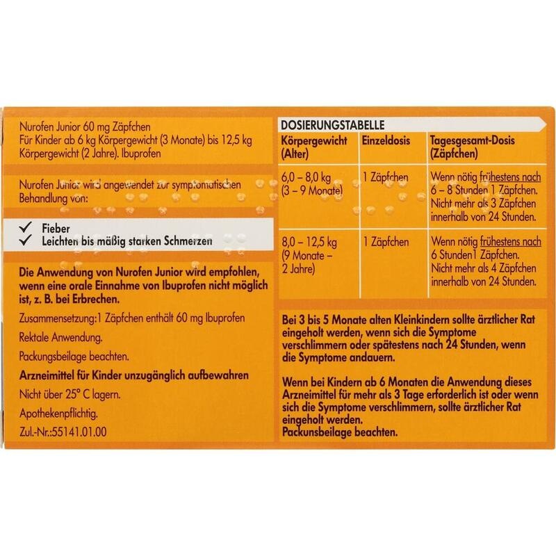 NUROFEN Junior 60 mg Zäpfchen
