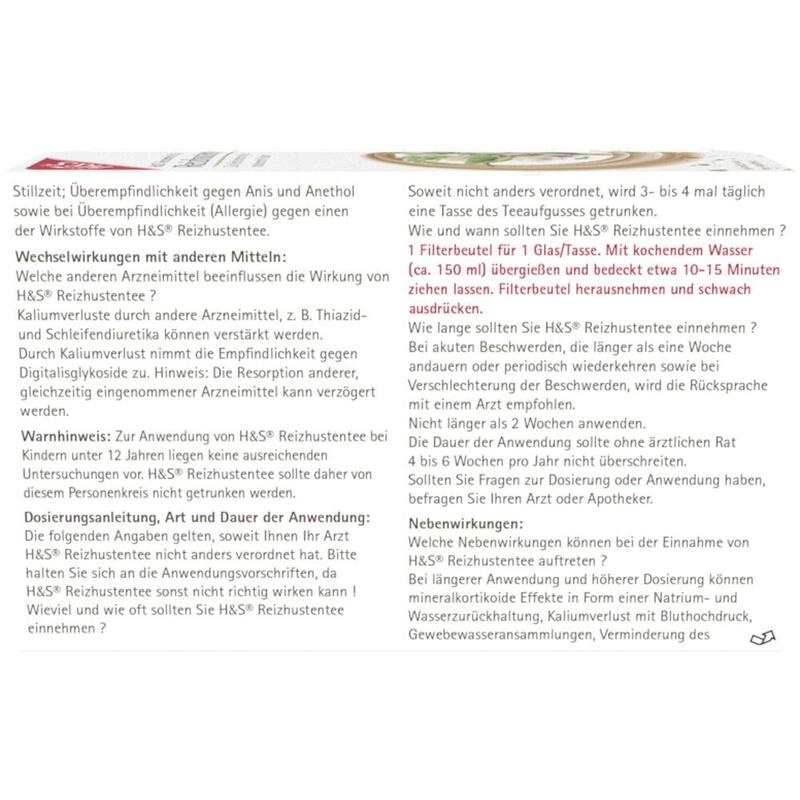 H&S Reizhustentee Filterbeutel