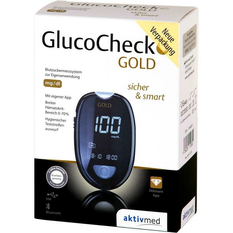GLUCOCHECK GOLD Blutzuckermessgerät Set mg/dl