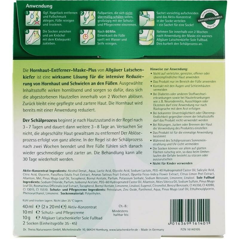 ALLGÄUER LATSCHENK. Hornhaut Entferner Maske plus