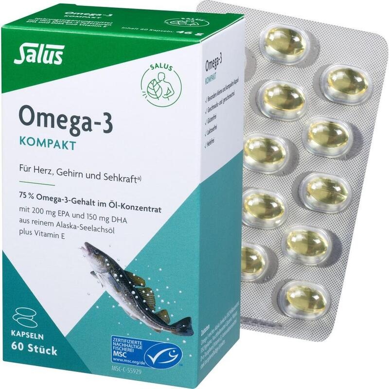 OMEGA-3 KOMPAKT aus reinem Alaska-Seelachsöl Salus