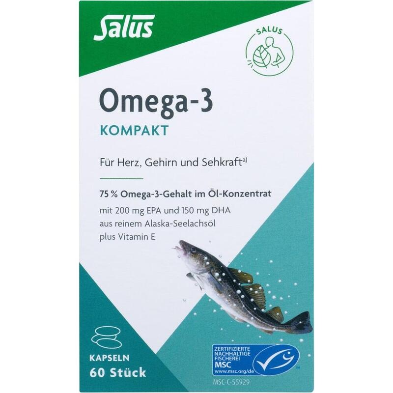 OMEGA-3 KOMPAKT aus reinem Alaska-Seelachsöl Salus
