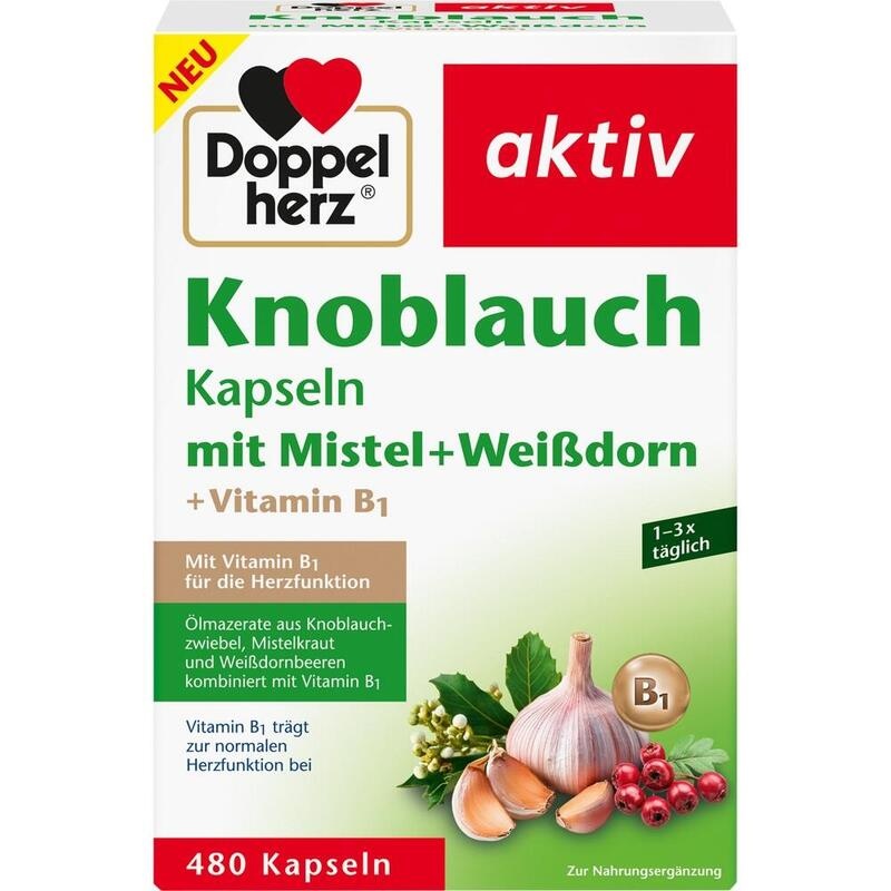 DOPPELHERZ Knobl.Kap.m.Mistel+Weißdorn+Vitamin B1