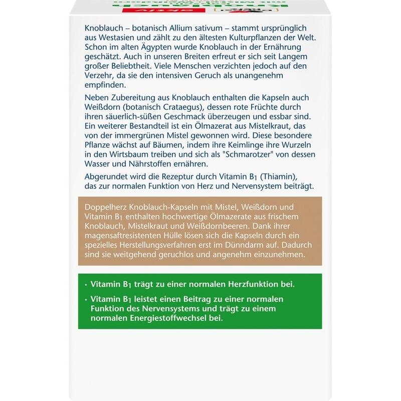 DOPPELHERZ Knobl.Kap.m.Mistel+Weißdorn+Vitamin B1
